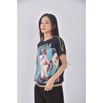 (S) liyang圖案刺繡藍色短袖上衣二手衣, , large