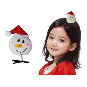 可愛雪人戴帽髮夾