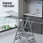 【AOTTO】翼型三層附輪折疊曬衣架(HA-035), , large