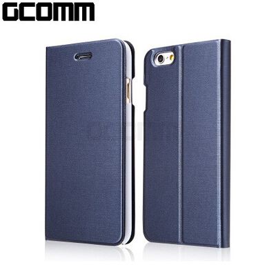 GCOMM iPhone6/6S Plus 5.5＂ Metalic Texture 金屬質感拉絲紋超纖皮套 優雅藍