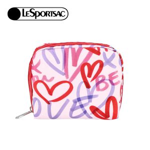 |快速出貨|Lesportsac Square Cosmetic 方形收納化妝包/ 愛情便條手繪風