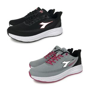 DIADORA迪亞多那 輕量透氣慢跑女鞋 女運動鞋 慢跑鞋 反光 舒適 輕盈 彈性 吸震 減壓 足弓支撐 止滑 黑 灰桃