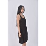 (L) lativ棉質假兩件黑色洋裝二手衣, , large