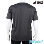 KINGO-大尺碼-男款 排汗 圓領T-深灰-413633, , large