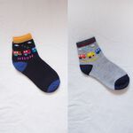[Kaimei Cotton Industry] 8 pairs set, random and excellent, MIT made in Taiwan, antibacterial and deodorant pure cotton children's socks, train pattern four colors, 18-22cm Kaimei Cotton Industry, , large