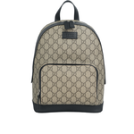 GUCCI GG Supreme 塗層帆布及皮革小型拉鍊後背包/烏木色/黑色, , large