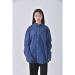 (XL) gap質感棉質格紋藍色長袖上衣二手衣, , large