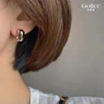 【Gulicc】古莉可 耳環 不規則金屬感C型耳環, , large