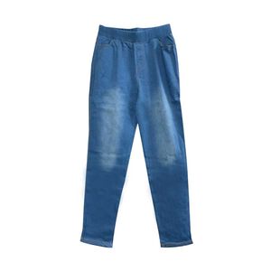 彈力修身牛仔褲-淺藍2L