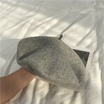 【A&R】復古氣質純色羊毛尼貝雷帽 灰色, , large