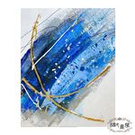 【御畫房】藍海情緣 手繪抽象油畫-40*50cm無框掛畫4050-022, , large