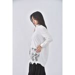 (F) prep長版白色襯衫上衣二手衣, , large