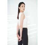 YOGA FLOW Twist Hem Shirt - 微透腰擺抓皺罩衫 - 香草白 White, , large