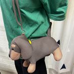 【可愛造型 獨家設計 可機洗 保固】臘腸狗 斜背包 側背包 斜背包女 側背包女 可愛包包 禮物, , large