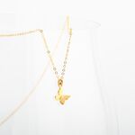 【Angel & Me】金蝴蝶 s925 純銀厚鍍24k純金 項鍊 生日 週年 畢業 情人節 聖誕節 禮物, , large