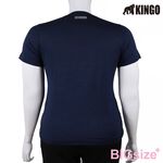KINGO-大尺碼-女款 吸排 圓領T恤-丈青-414003, , large