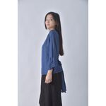 (XL) jinty丹寧牛仔寬鬆圓領藍色長袖上衣二手衣, , large