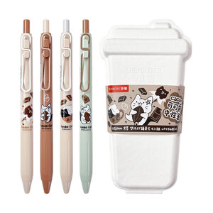 露咖貓可可香中性筆4入-黑色墨水