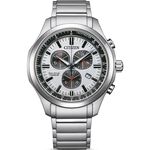 CITIZEN 星辰 鈦 熊貓錶 光動能計時手錶-銀 AT2530-85A, , large