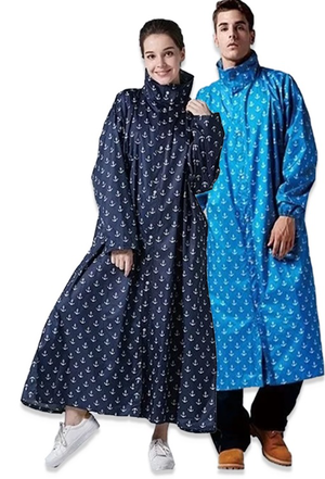 【周周生活｜晴雨選品館】一件式雨衣 海洋風反向拉鍊 東伸機車雨衣