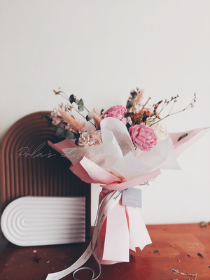 【Pola's Living】芭蕾舞乾燥花束/ 深淺粉白