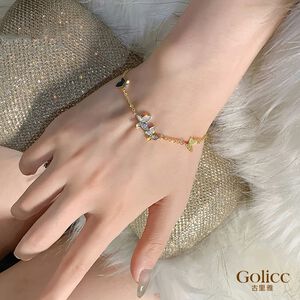 【Gulicc】古莉可 手鍊 雙日韓時尚鑲鑽蝴蝶手鍊