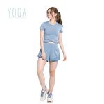 【AREX YOGA】 AS-7407 瑜珈服 女瑜珈衣 瑜珈短袖 女上衣 挖背上衣 冰絲衣 涼感衣 吸排衣 短袖上衣, , large