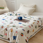 【Betrise】Animals in action | Lazy soft Q knitted cotton antibacterial soy fiber air-conditioning quilt/cooling quilt (150x200cm), , large
