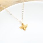 【Angel & Me】甜蜜 小蜜蜂 s925 純銀 厚鍍24k純金 項鍊 生日 週年 情人節 聖誕節 禮物, , large