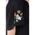 (F) tze質感刺繡黑色短袖上衣二手衣, , large