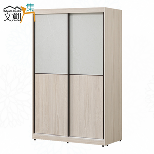 【文創集】希望雙色4尺推門衣櫃(客約商品)