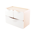 【O-Life】Stackable Desktop Drawer Cabinet-3 Drawers Beige, , large