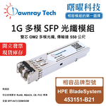 【曙曜】HPE BladeSystem 453151-B21 相容 光纖模組 光纖收發模組 SFP模組 mini-GBIC 1G 多模雙芯 LC 550 公尺 熱插拔 850nm 3.3V 單電壓 DDM/DOM, , large