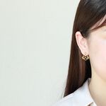 【Angel & Me】無限 愛心 s925 純銀 厚鍍 24k純金 一對耳環 耳夾, , large