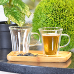 S/2 DOUBLE WALL GLASS MUG, , large