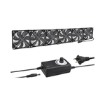 12cm Air Circulation Case Fan - 6 Fans + 12 Metal Mesh Cover + Speed Controller + Accessories + Screws, , large