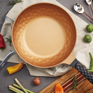 【Korea King】Diamond X Wok Pan wirh Glasslid 28cm- Made in Korea