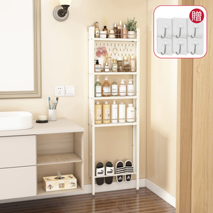 【AOTTO】免打孔門後落地四層收納置物架(KC-035)