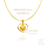 【TLH】黃金項鍊 純金999 心心相戀 約重0.07錢±0.01 , , large