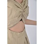 (M) 【金莎私服】almi質感露肚子棕色連身裝二手衣, , large