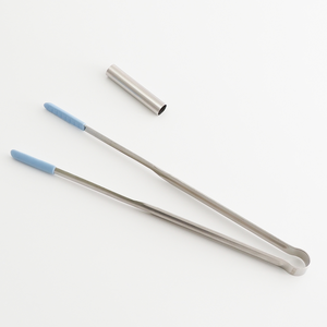 LINOX316不鏽鋼矽膠食物夾-21cm-藍色-6支