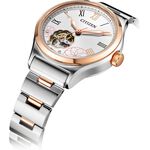 CITIZEN 星辰 花朵鏤空機械錶-34mm PC1008-89A, , large
