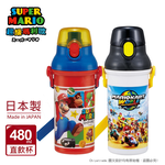 【百科良品】日本製 超級瑪利歐 彈蓋直飲水壺 隨身瓶 480ML(附背帶), , large