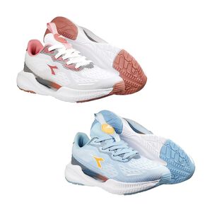 DIADORA迪亞多那 專業避震跑鞋 女運動鞋 女鞋 慢跑鞋 輕量 透氣 吸震 Q彈 足弓支撐 耐磨 止滑 藍 灰粉