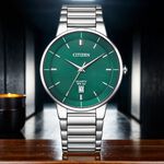 CITIZEN 星辰 紳士日期手錶-綠/40mm BI5120-51X, , large
