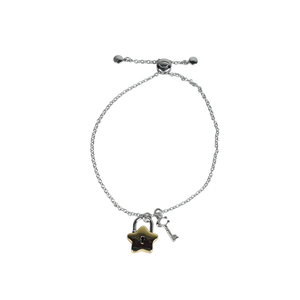 COACH 星星鎖頭及鑰匙造型可調手鍊/金色/銀色