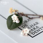 【Gulicc】古莉可 耳環 輕奢高級感貝殼花朵珍珠耳環, , large