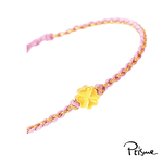 【Prisme Gold】黃金手鍊 幸運草 粉色 編織手鍊 (金重：約0.02錢±0.01), , large