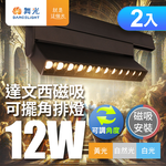 DanceLight舞光 2入組 12W 達文西磁吸可擺角排燈(白光/自然光/黃光), , large