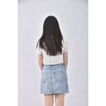 (M) 【金莎私服】h m丹寧牛仔質感仿舊藍色短裙二手衣, , large